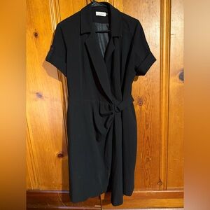 Calvin Klein Black Wrap Dress Size 12